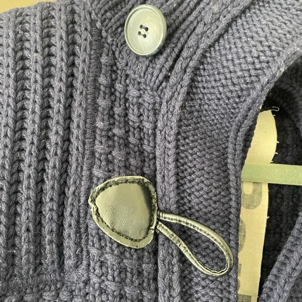 Bark Montgomery Knitted Sweater Jacket with Hood X-Small Navy - Picture 9 of 13